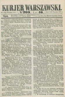 Kurjer Warszawski. R.46 [i.e.47], № 209 (20 września 1867)