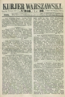 Kurjer Warszawski. R.46 [i.e.47], № 210 (21 września 1867)