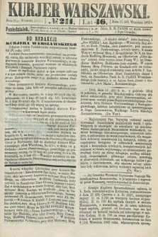 Kurjer Warszawski. R.46 [i.e.47], № 211 (23 września 1867)