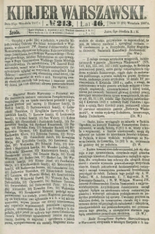 Kurjer Warszawski. R.46 [i.e.47], № 213 (25 września 1867)