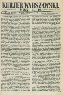 Kurjer Warszawski. R.46 [i.e.47], № 217 (30 września 1867)