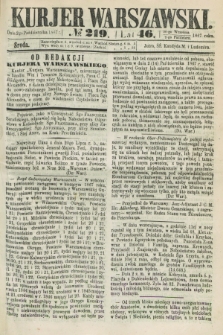 Kurjer Warszawski. R.46 [i.e.47], № 219 (2 października 1867)