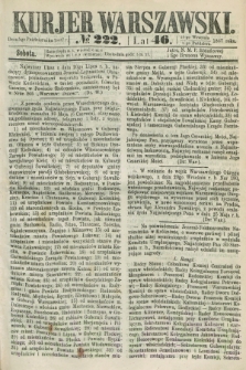 Kurjer Warszawski. R.46 [i.e.47], № 222 (5 października 1867)