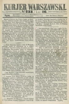 Kurjer Warszawski. R.46 [i.e.47], № 233 (18 października 1867)