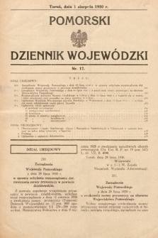 Pomorski Dziennik Wojewódzki. 1930, nr 17