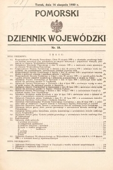 Pomorski Dziennik Wojewódzki. 1930, nr 18