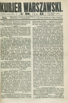 Kurjer Warszawski. R.47 [i.e.48], № 28 (5 lutego 1868)