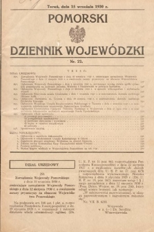 Pomorski Dziennik Wojewódzki. 1930, nr 22