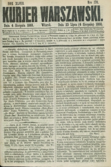 Kurjer Warszawski. R.48, Nro 170 (4 sierpnia 1868) + dod.