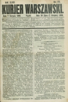 Kurjer Warszawski. R.48, Nro 173 (7 sierpnia 1868) + dod.