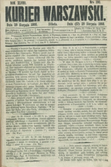 Kurjer Warszawski. R.48, Nro 190 (29 sierpnia 1868) + dod.