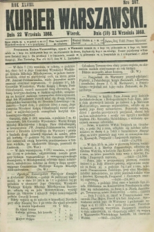 Kurjer Warszawski. R.48, Nro 207 (22 września 1868) + dod.