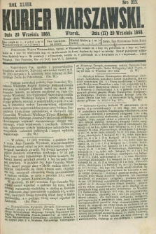 Kurjer Warszawski. R.48, Nro 213 (29 września 1868) + dod.