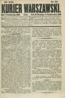Kurjer Warszawski. R.48, Nro 220 (7 października 1868) + dod.