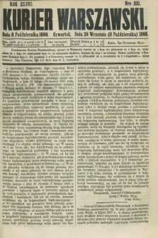 Kurjer Warszawski. R.48, Nro 221 (8 października 1868) + dod.