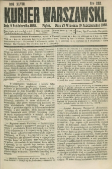 Kurjer Warszawski. R.48, Nro 222 (9 października 1868) + dod.