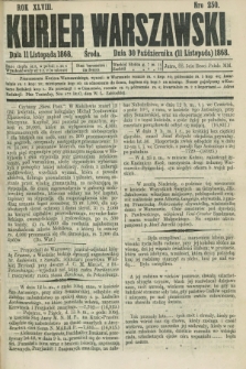 Kurjer Warszawski. R.48, Nro 250 (11 listopada 1868) + dod.