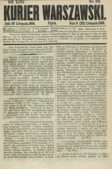 Kurjer Warszawski. R.48, Nro 258 (20 listopada 1868) + dod.