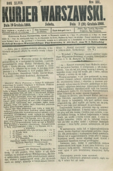 Kurjer Warszawski. R.48, Nro 281 (19 grudnia 1868) + dod.