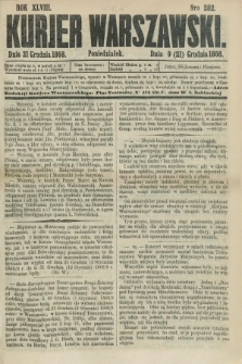 Kurjer Warszawski. R.48, Nro 282 (21 grudnia 1868) + dod.