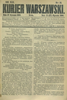 Kurjer Warszawski. R.49, Nro 20 (27 stycznia 1869) + dod.