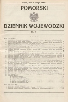Pomorski Dziennik Wojewódzki. 1932, nr 3
