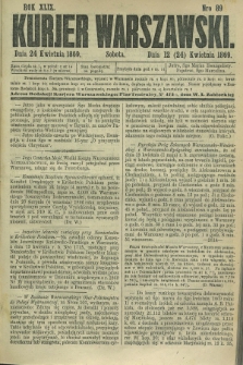 Kurjer Warszawski. R.49, Nro 89 (24 kwietnia 1869)