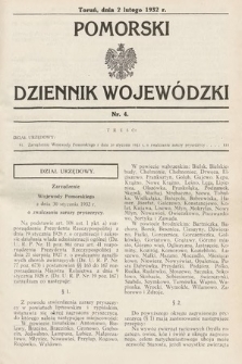 Pomorski Dziennik Wojewódzki. 1932, nr 4