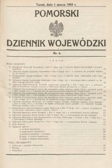 Pomorski Dziennik Wojewódzki. 1932, nr 6