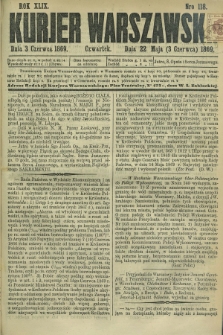 Kurjer Warszawski. R.49, Nro 118 (3 czerwca 1869) + dod.