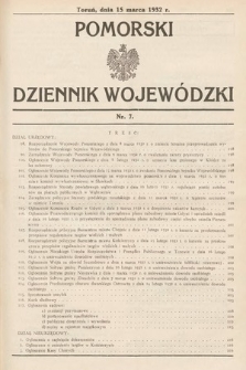 Pomorski Dziennik Wojewódzki. 1932, nr 7