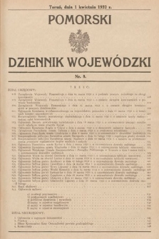 Pomorski Dziennik Wojewódzki. 1932, nr 8
