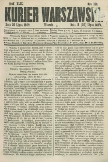 Kurjer Warszawski. R.49, Nro 156 (20 lipca 1869) + dod.