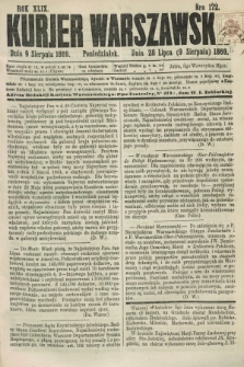 Kurjer Warszawski. R.49, Nro 172 (9 sierpnia 1869) + dod.