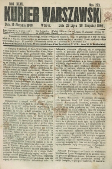 Kurjer Warszawski. R.49, Nro 173 (10 sierpnia 1869) + dod.