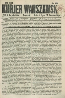 Kurjer Warszawski. R.49, Nro 175 (12 sierpnia 1869) + dod.