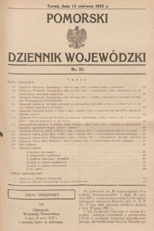 Pomorski Dziennik Wojewódzki. 1932, nr 13