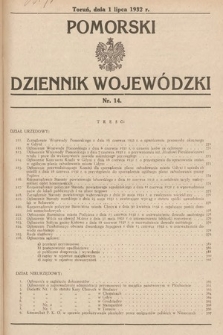 Pomorski Dziennik Wojewódzki. 1932, nr 14