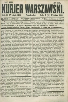 Kurjer Warszawski. R.49, Nro 205 (20 września 1869)
