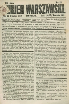 Kurjer Warszawski. R.49, Nro 211 (27 września 1869) + dod.