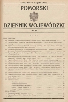 Pomorski Dziennik Wojewódzki. 1932, nr 17