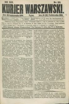 Kurjer Warszawski. R.49, Nro 233 (22 października 1869) + dod.