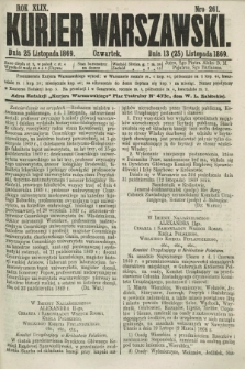Kurjer Warszawski. R.49, Nro 261 (25 listopada 1869) + dod.