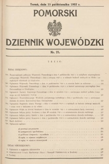 Pomorski Dziennik Wojewódzki. 1932, nr 21