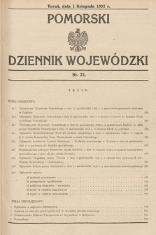 Pomorski Dziennik Wojewódzki. 1932, nr 22