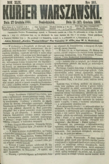 Kurjer Warszawski. R.49, Nro 285 (27 grudnia 1869) + dod.