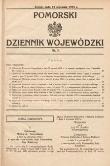 Pomorski Dziennik Wojewódzki. 1933, nr 2