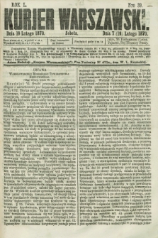 Kurjer Warszawski. R.50, Nro 39 (19 lutego 1870)