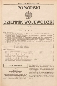 Pomorski Dziennik Wojewódzki. 1933, nr 3