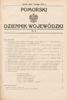 Pomorski Dziennik Wojewódzki. 1933, nr 4